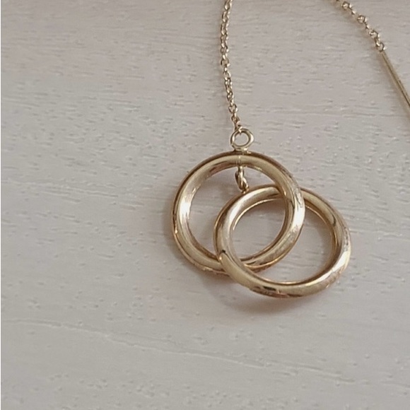 VINTAGE JACMEL JCM SIGNED 14K GOLD 3IN LONG DANGLE CIRCLES EARRINGS 1.3 GRAMS - Picture 2 of 4